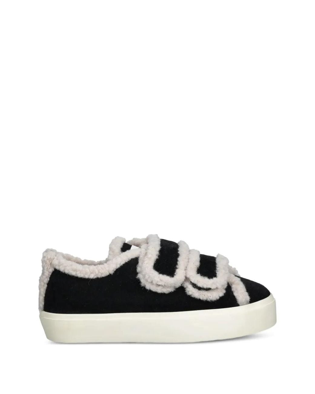 Inuikii Black Shearling-Trim Sneakers