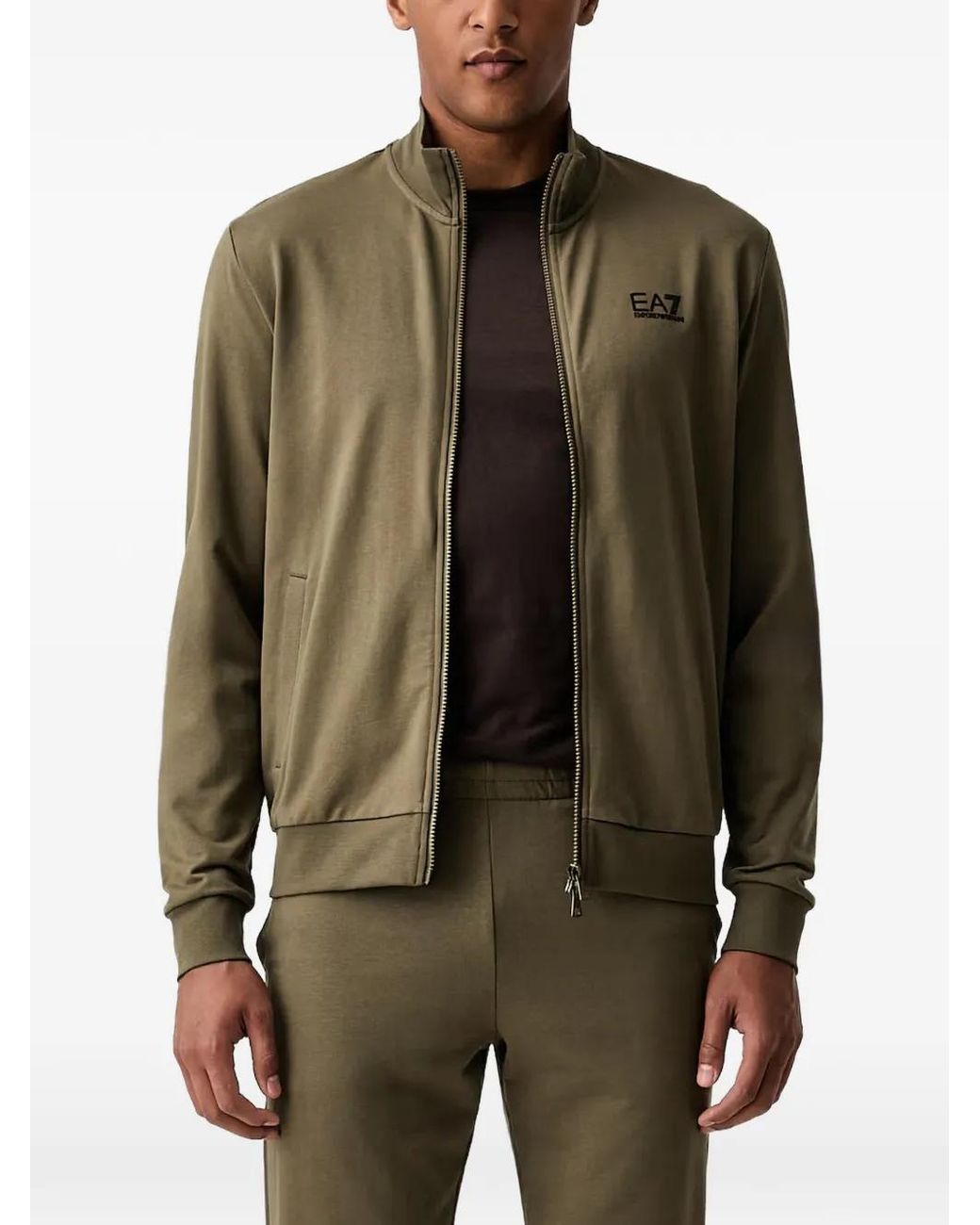 EA7 Green Logo-Print Tracksuit for men