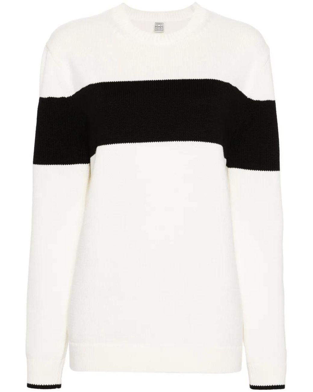 Totême Black Sweater With Striped Pattern