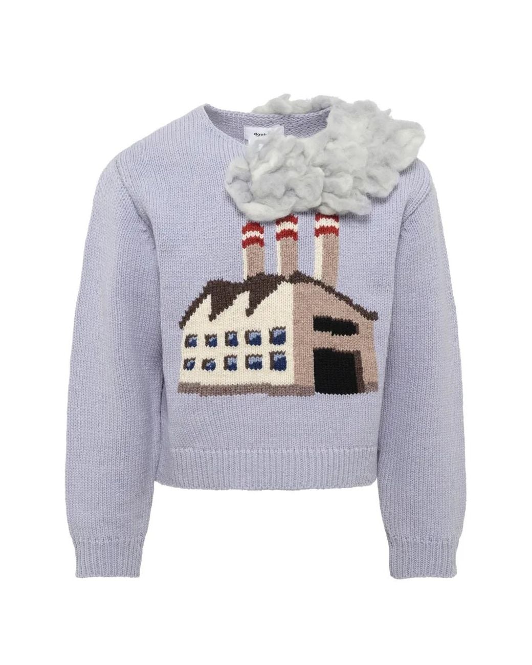 Doublet White Smoking-Factory-Motif Sweater for men