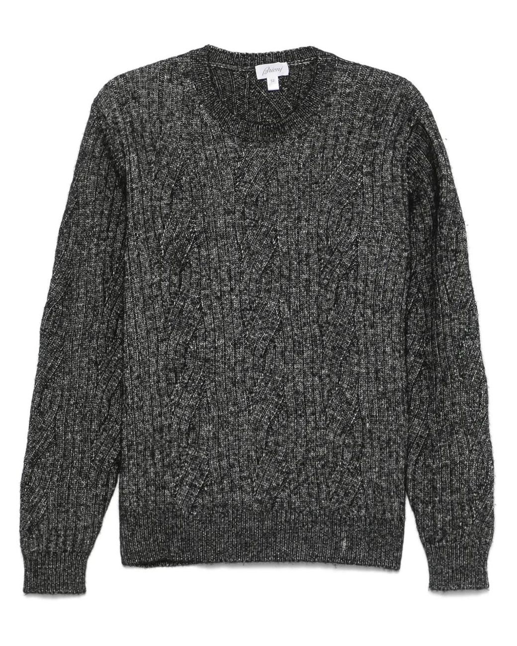 Brioni Gray Crew-Neck Sweater for men
