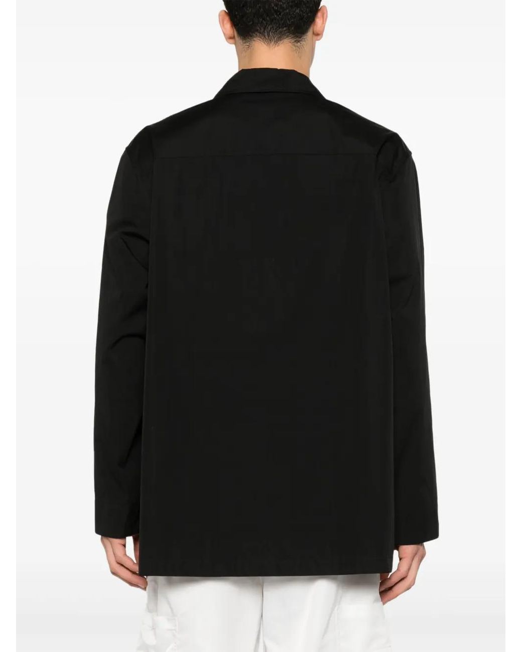 Jil Sander Black Logo-Embroidered Shirt for men