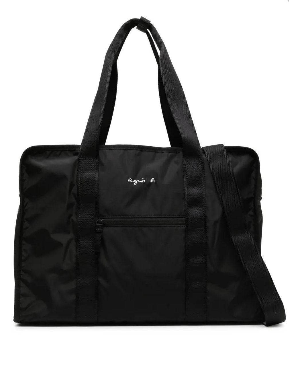Agnes B. Black Rectangular Logo-Print Luggage