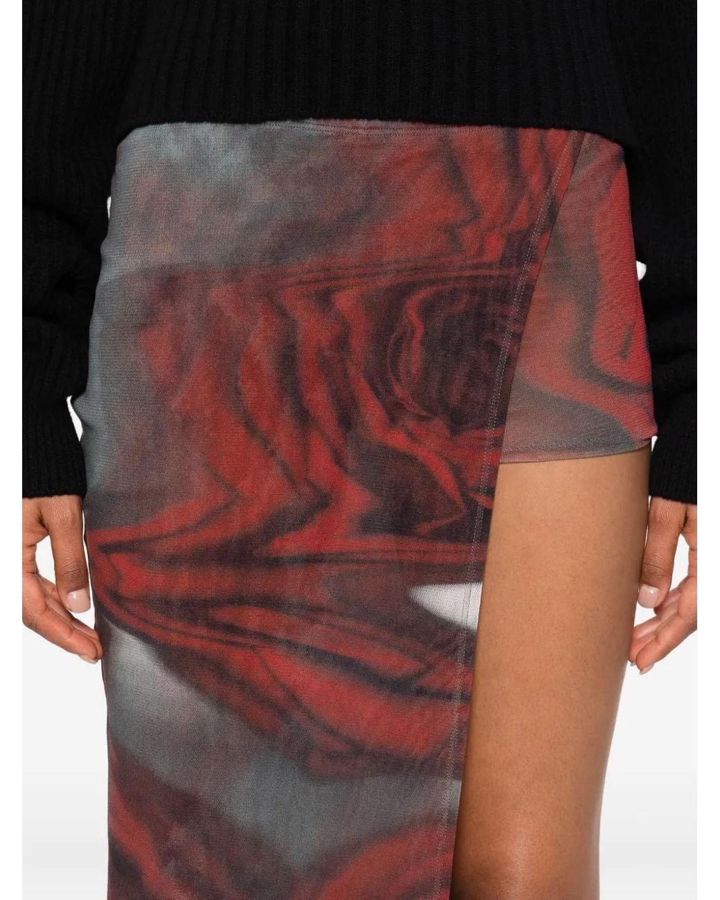 Jean Paul Gaultier Purple Blurry Roses Mini Skort