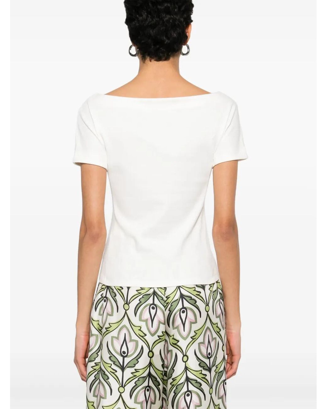 WEEKEND MAX MARA [ヴィルトゥス] コットン stretch top VIRTUS Fitted stretch jersey top, ivory | Weekend Max Mara