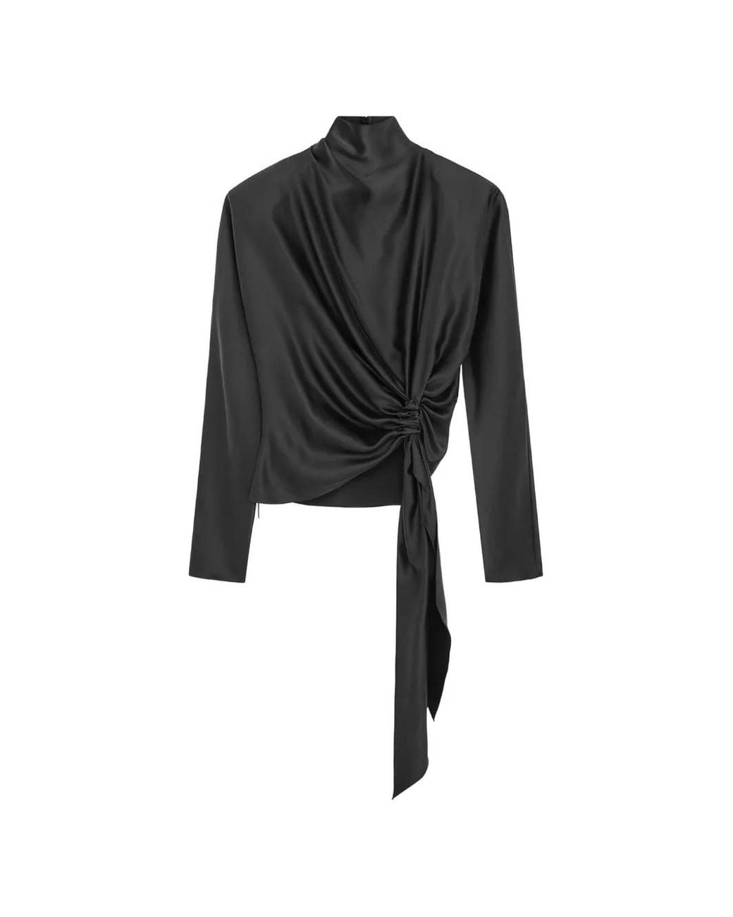 16Arlington Black Lambro Knotted Silk Top