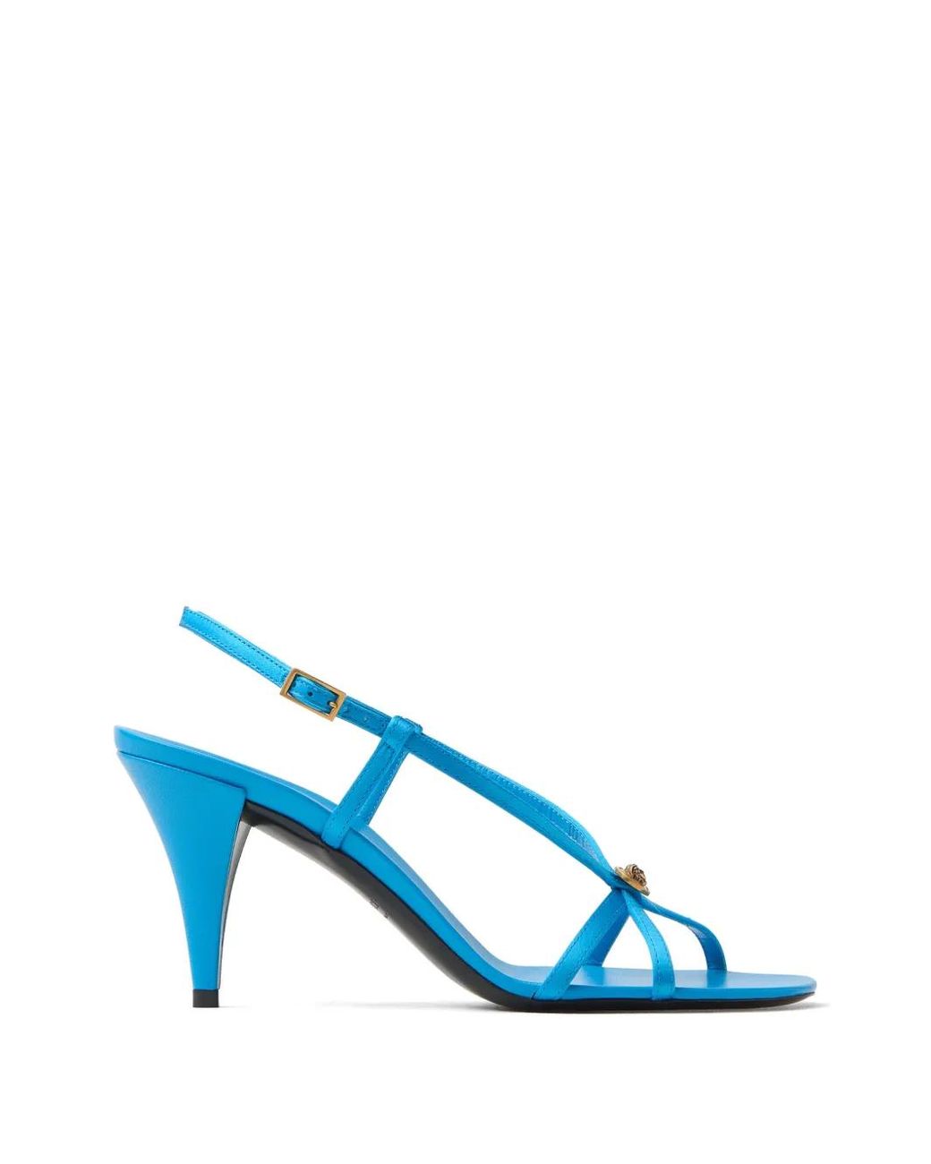 Versace Blue Valentina Satin Sandals 80 Mm