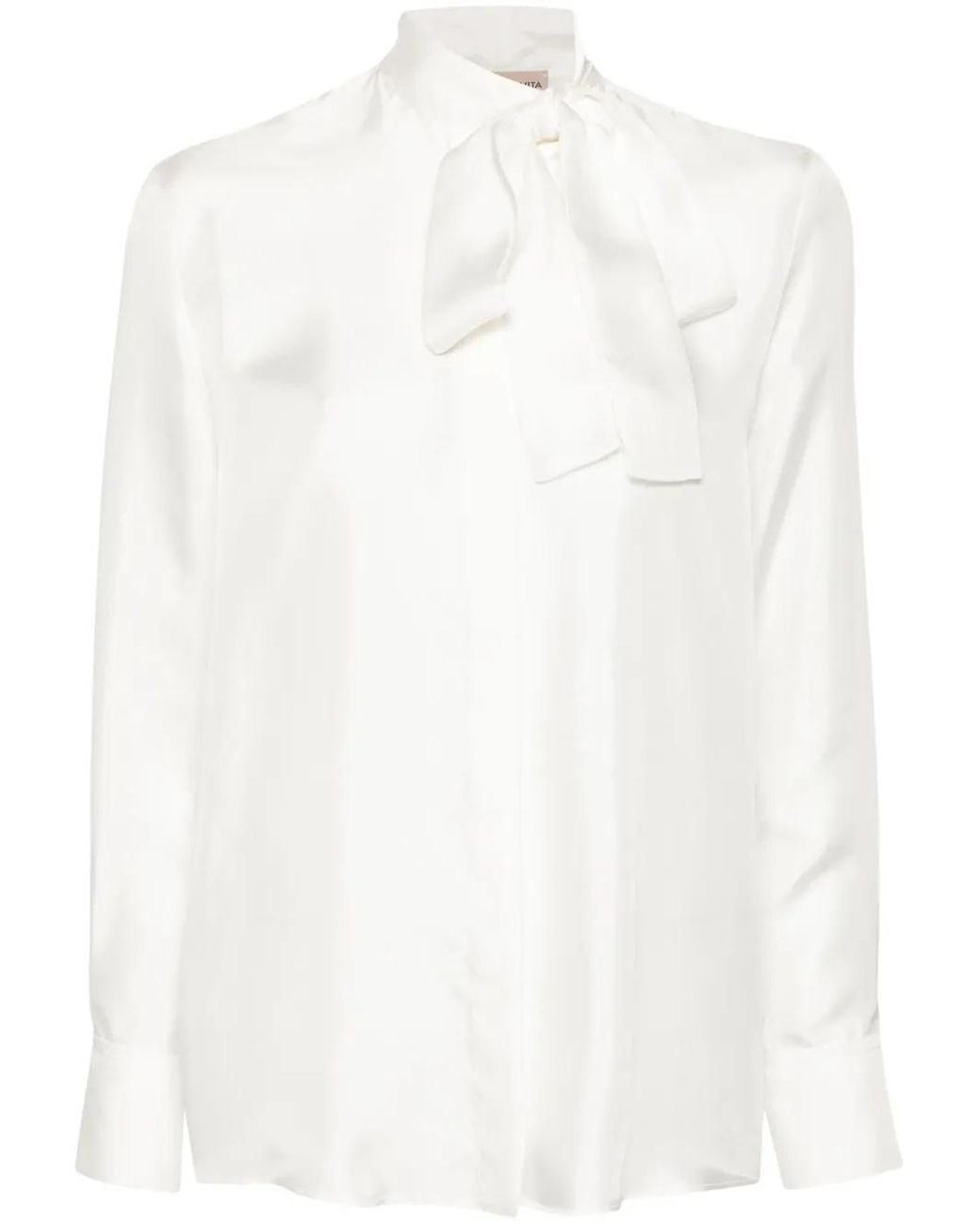 Blanca Vita White Campanula Silk Shirt