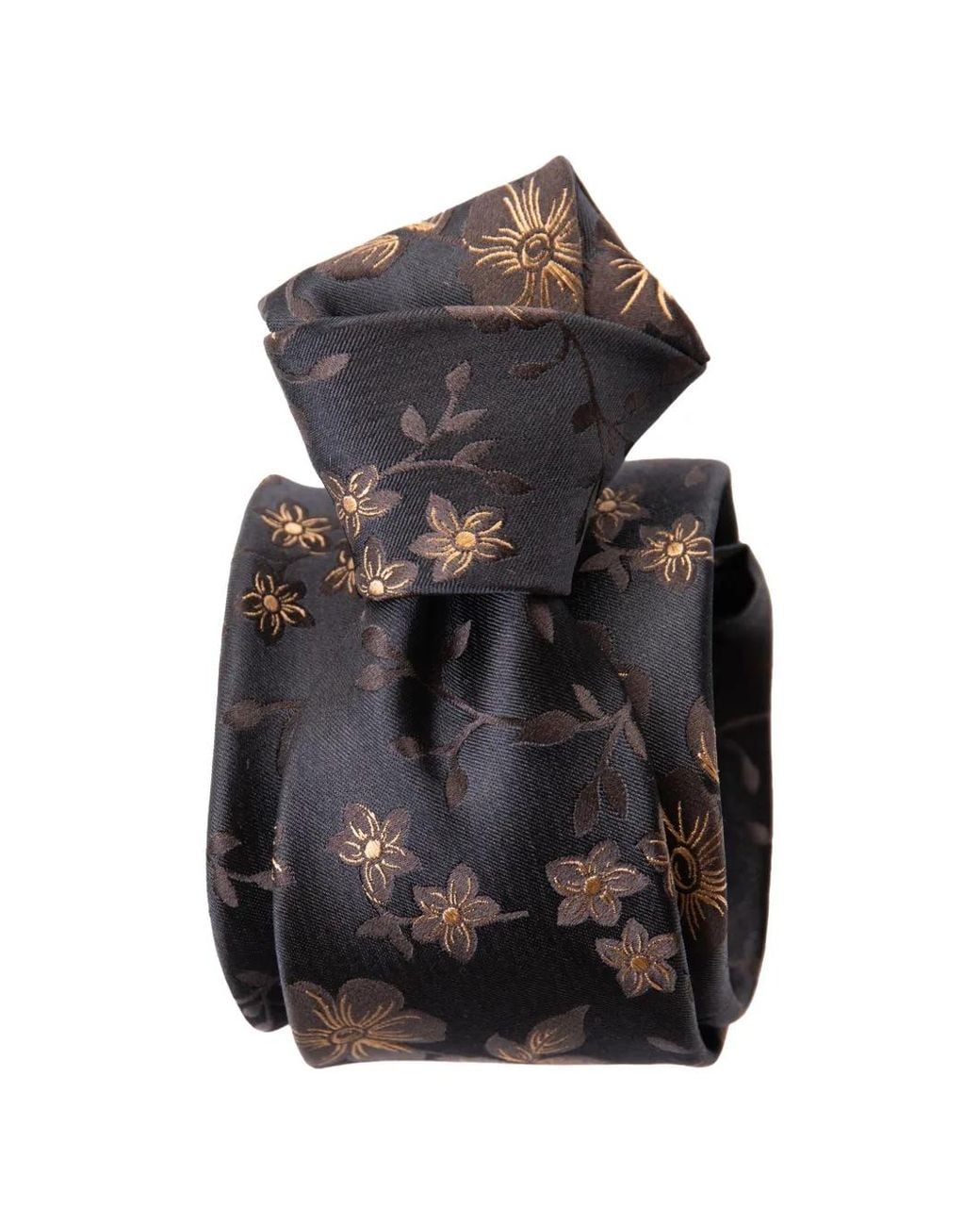 Elizabetta Brown Silvio Floral-Jacquard Tie for men