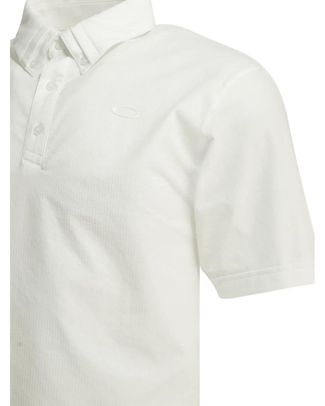 Oakley White O-Synk Pack Seersucker 2.0 Polo Shirt for men