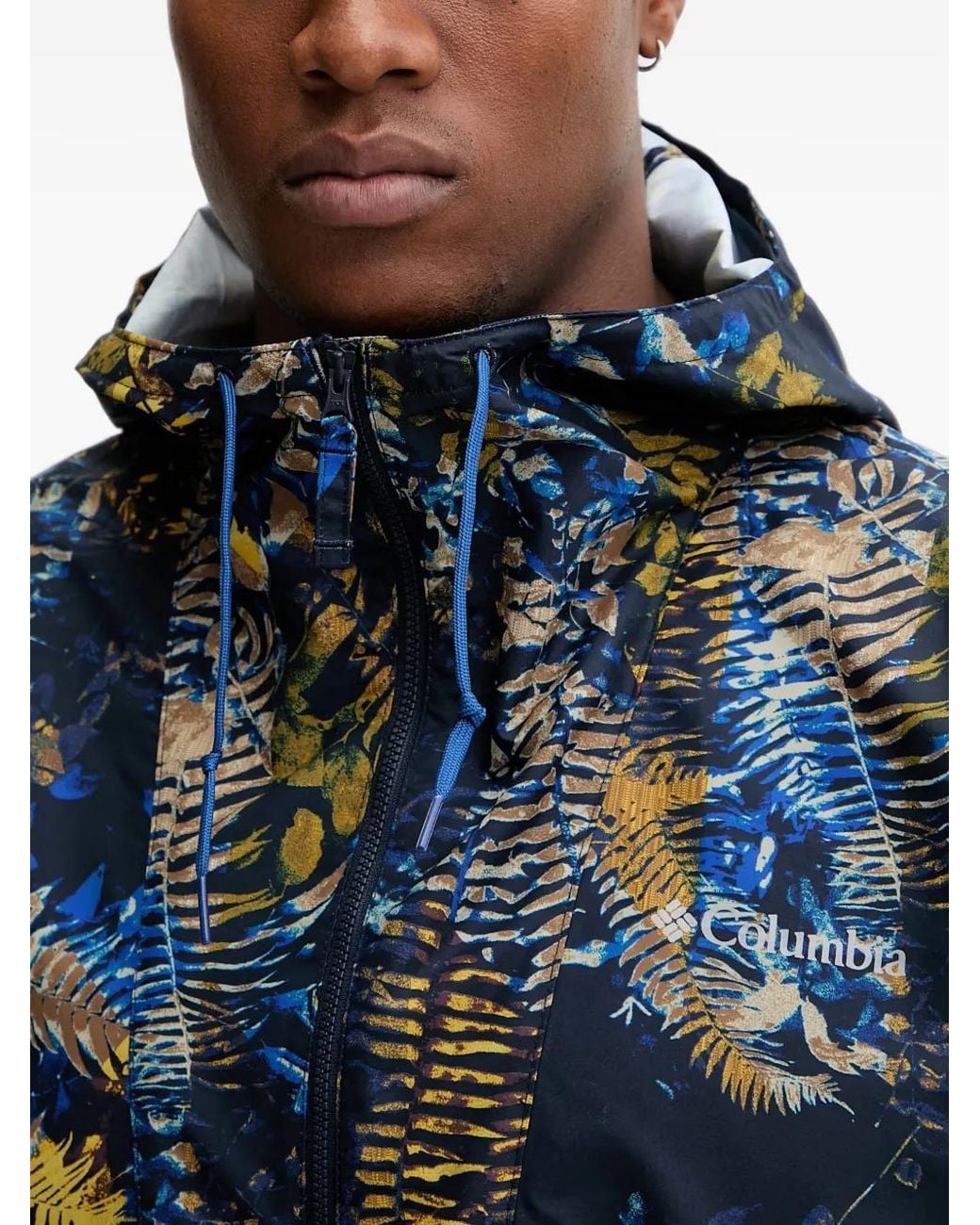 Columbia Blue Spire Valley Floral-Print Panelled Performance Jacket for men