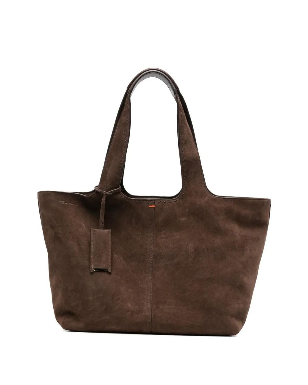 Santoni Brown Suede Tote Bag