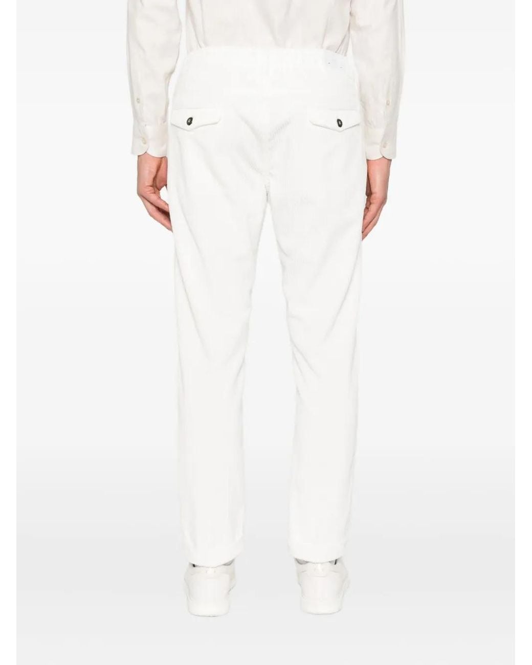 Eleventy White Drawstring Trousers for men