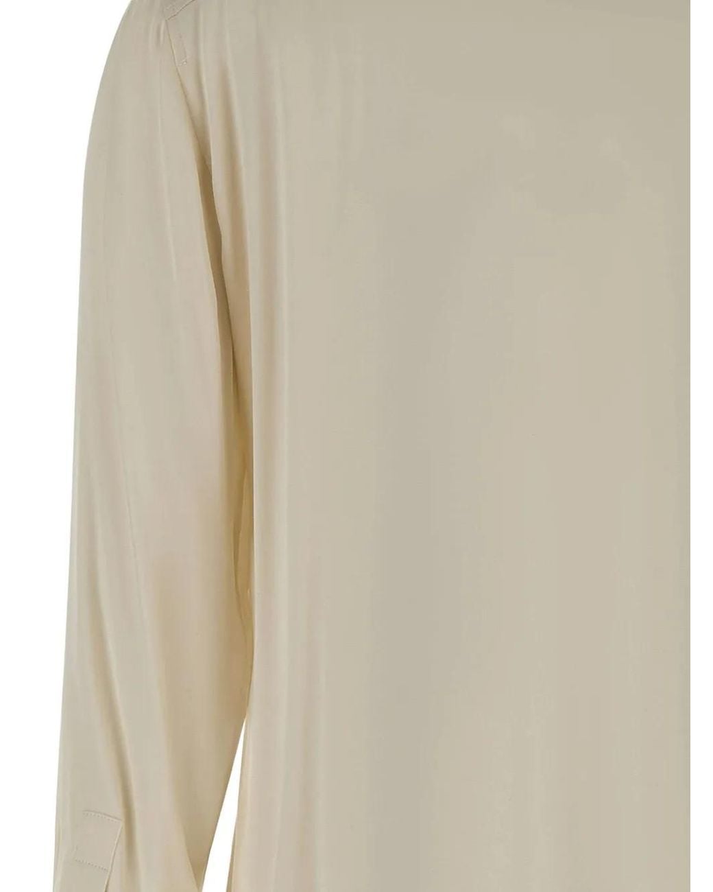 Max Mara White Silk-Satin Concealed-Button Shirt