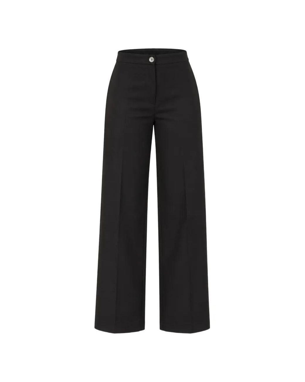 ViCOLO Black Pressed-Crease Wide-Leg Trousers