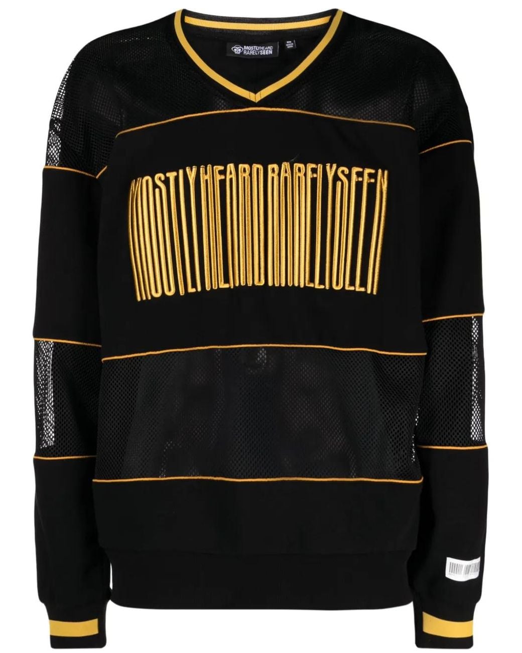 Mostly Heard Rarely Seen Black Logo-Embroidered Hybrid Sweatshirt for men