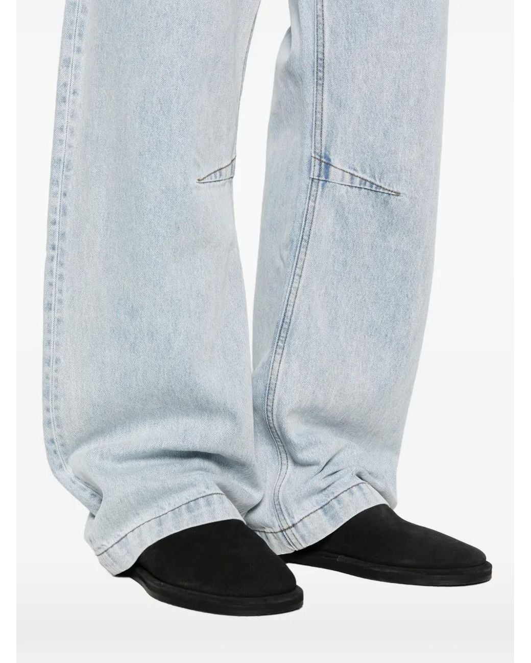Entire studios Blue Gem Logo-Patch Belt-Loop Jeans