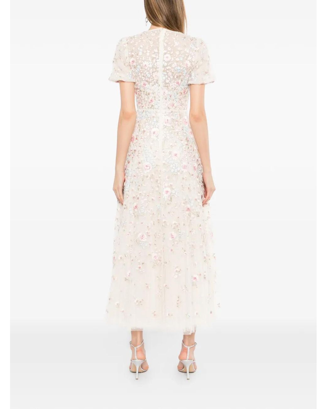 Needle & Thread White Floral-Embrodairy Dress