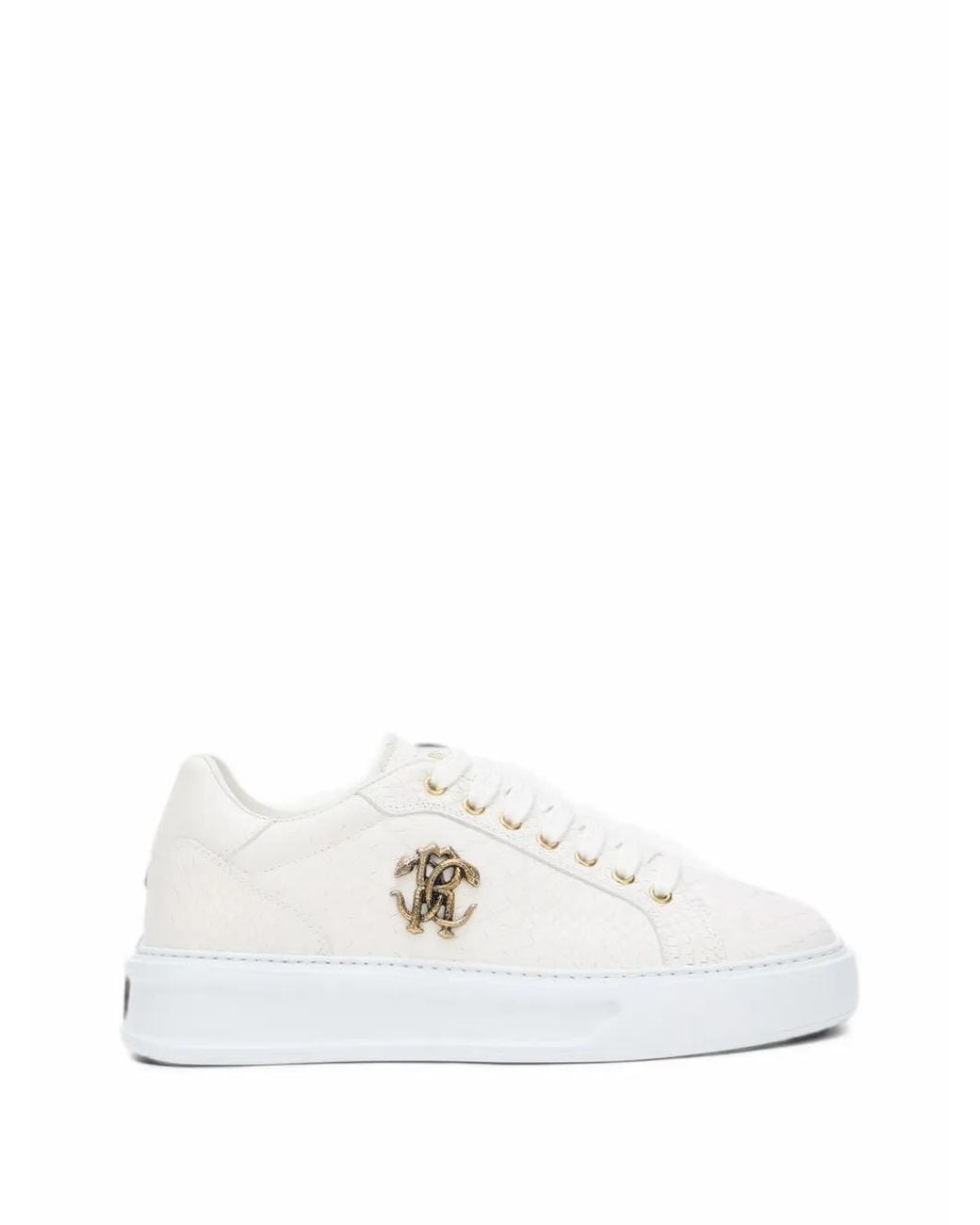 Roberto Cavalli White Baskets À Plaque Logo