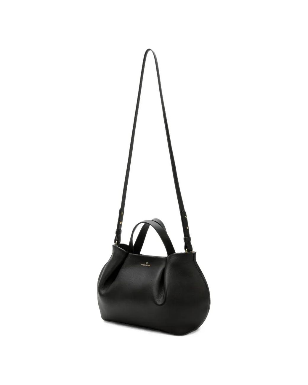 La Portegna Black Isabela Leather Tote Bag