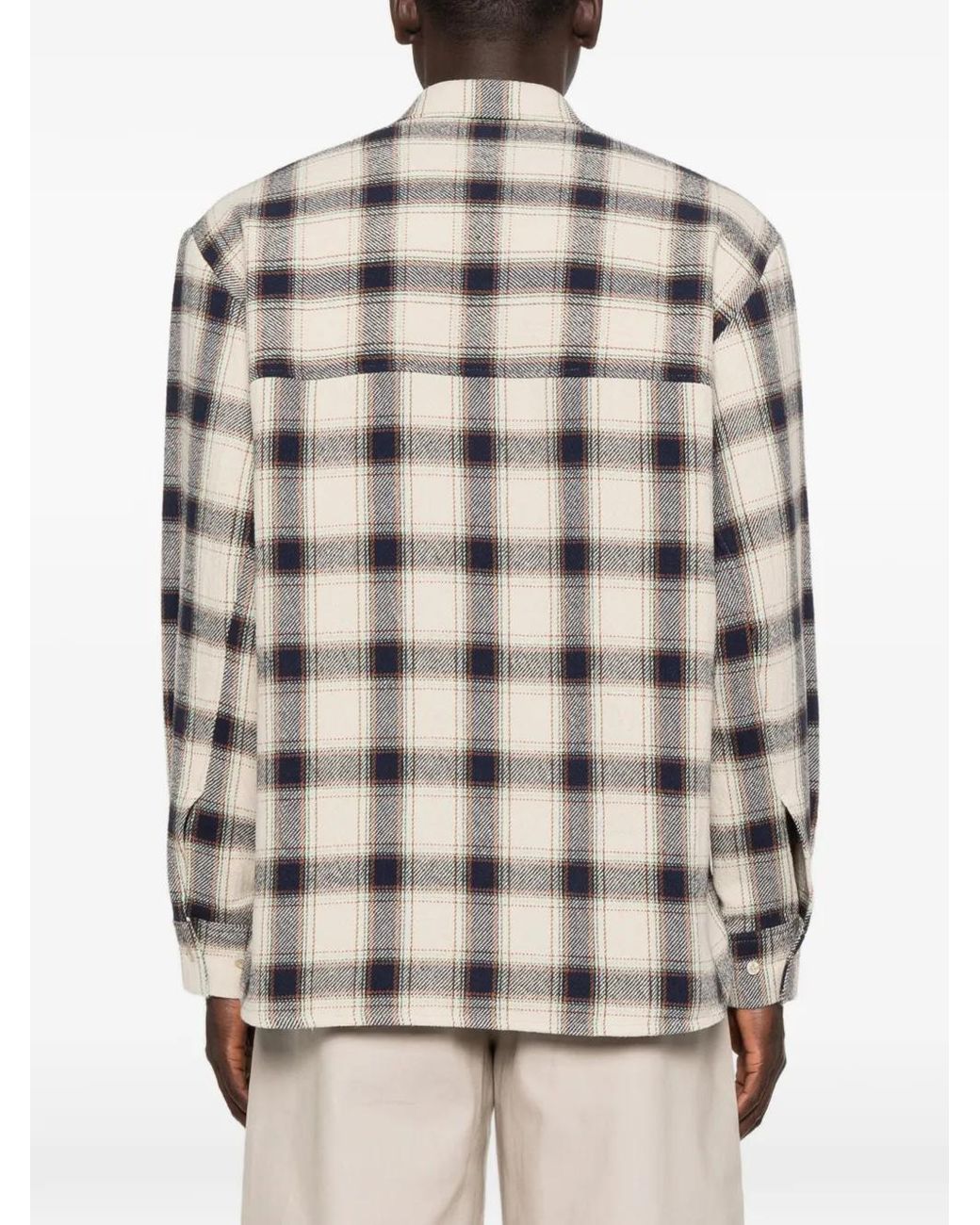Séfr Gray Wes Check-Pattern Long-Sleeve Shirt for men