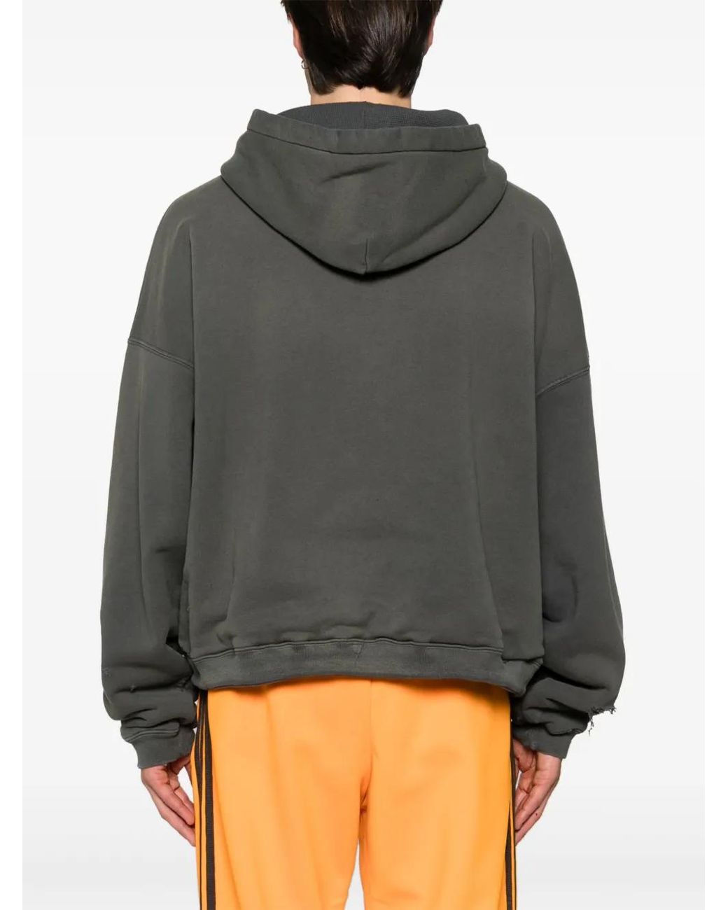 Enfants Riches Deprimes Gray Distressed-Logo Hoodie for men