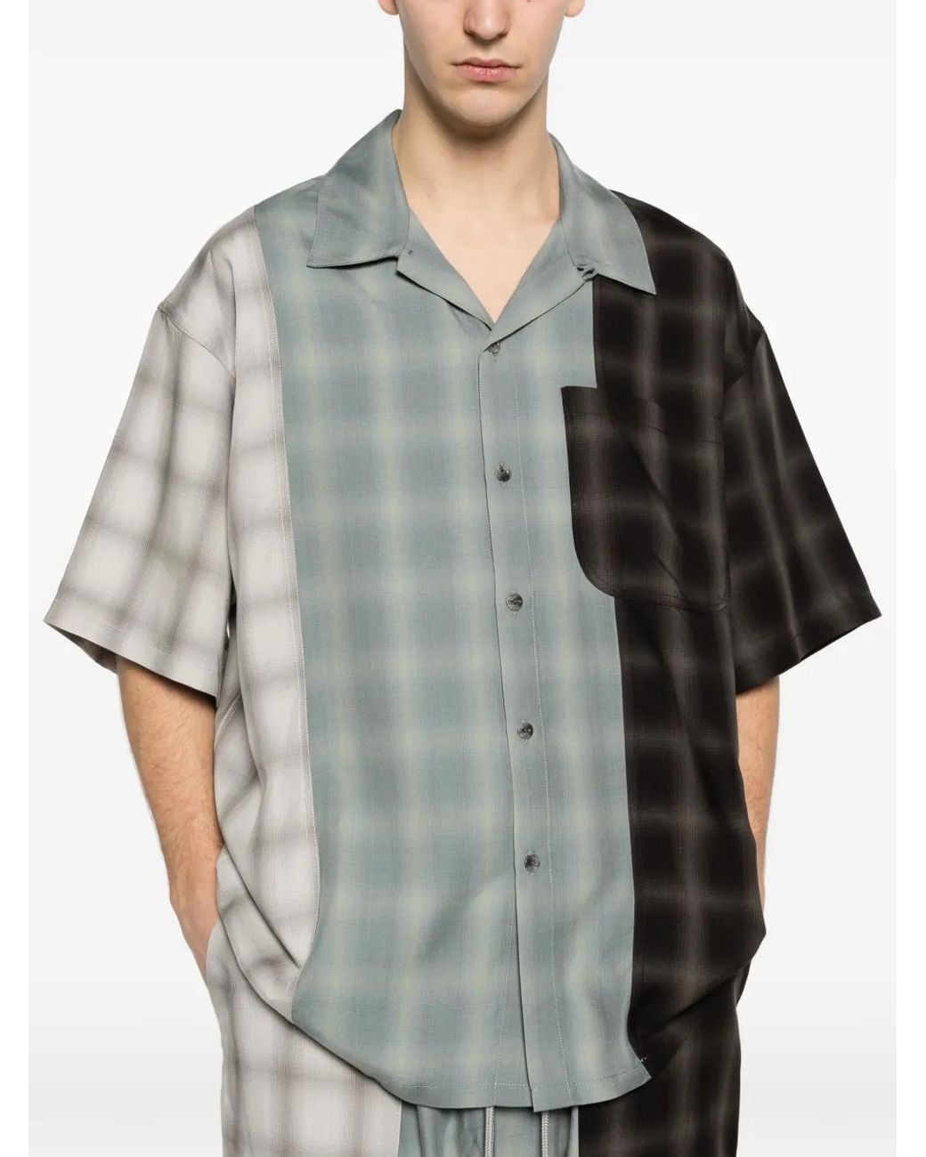 Song For The Mute Gray Chemise À Carreaux for men