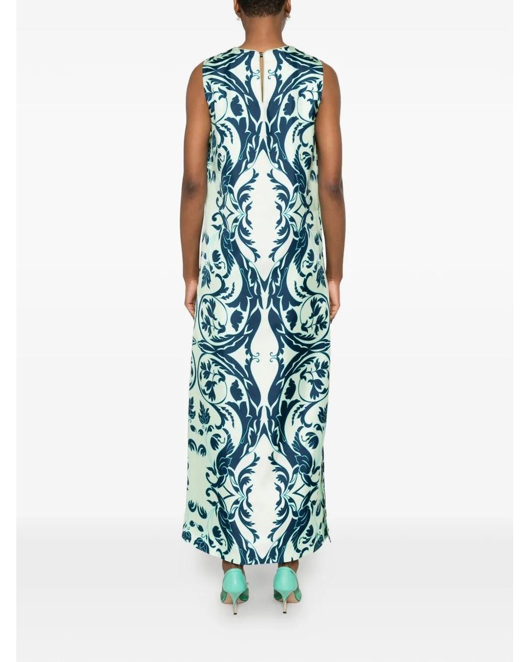 F.R.S For Restless Sleepers Blue Robe Longue À Fleurs Boutonnée