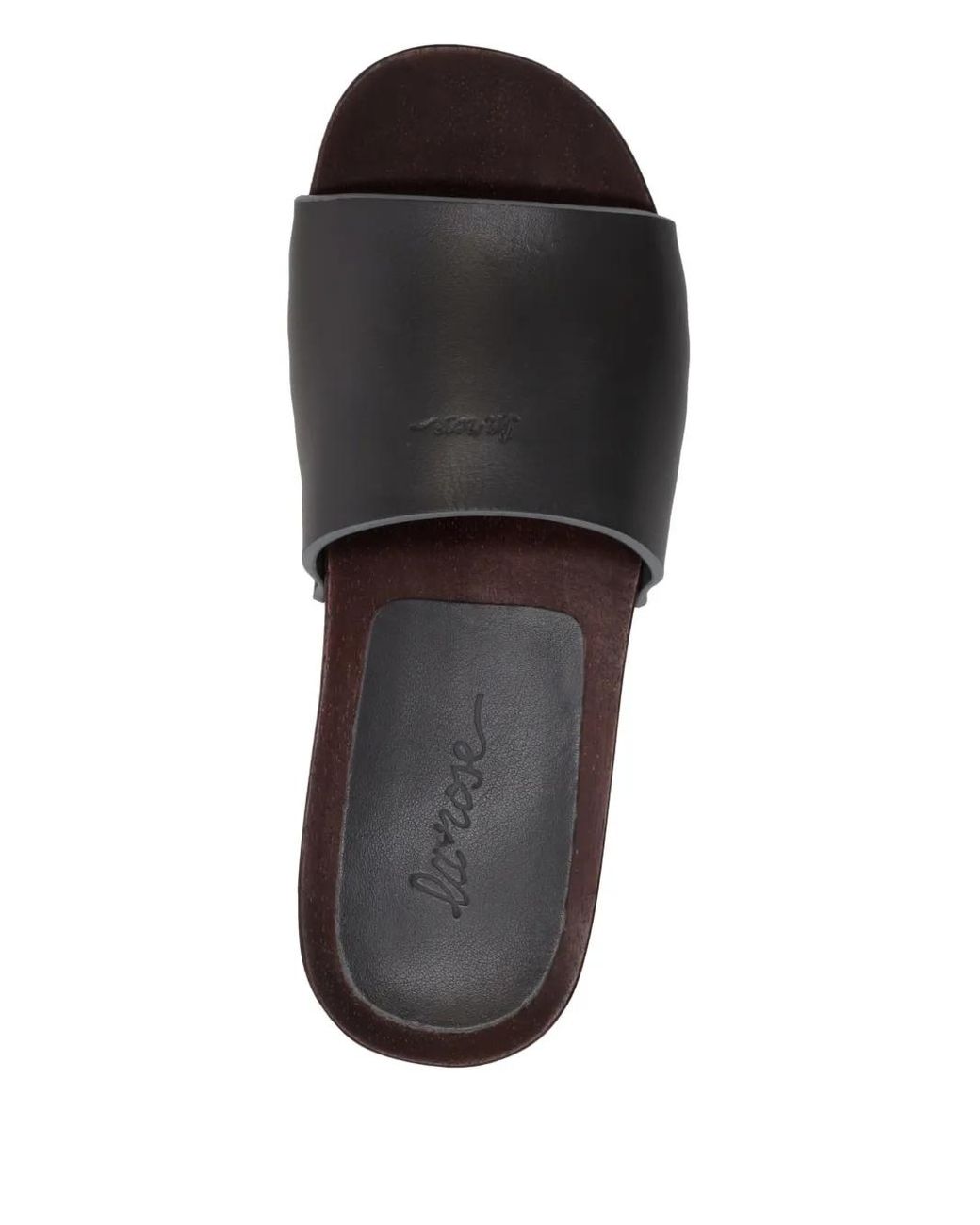 LA ROSE Black Leather Sandals