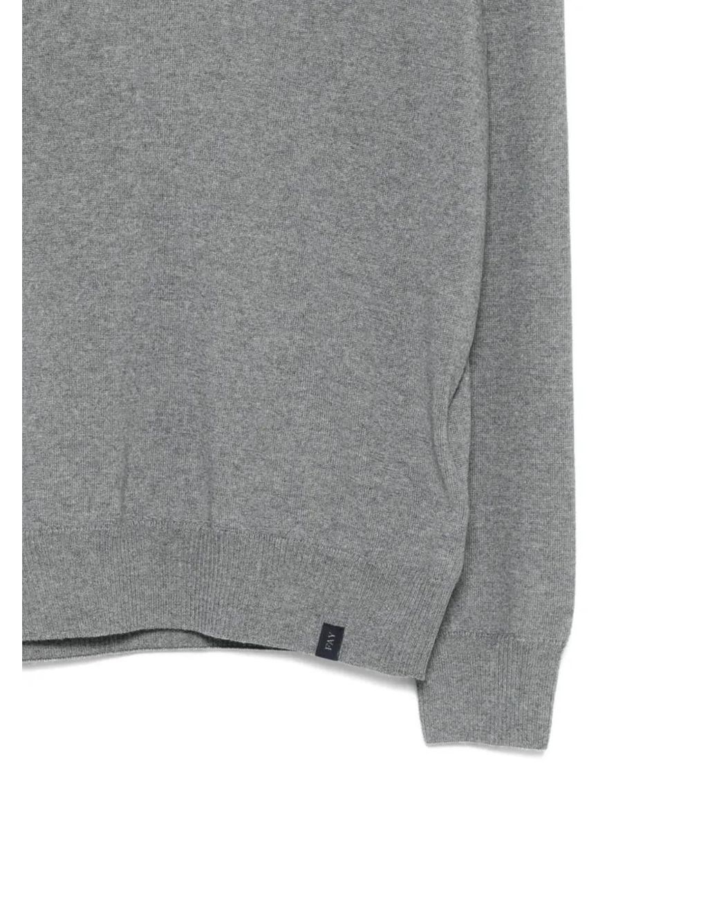 Fay Gray V-Neck Wool Sweater for men