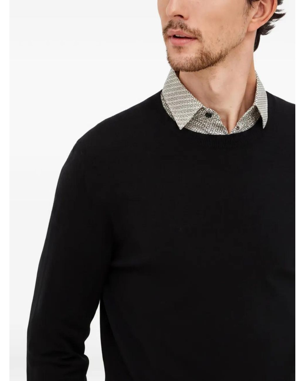 Sisley Black Crew-Neck Sweater for men
