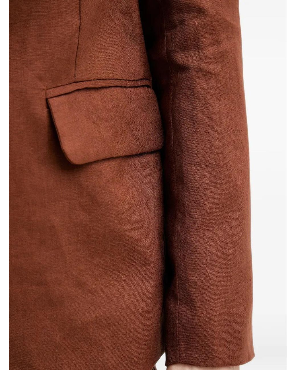 Silvian Heach Brown Blazer Essentiel À Simple Boutonnage Et Revers Crantés