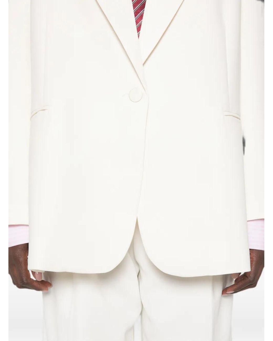ViCOLO White Blazer À Revers Crantés