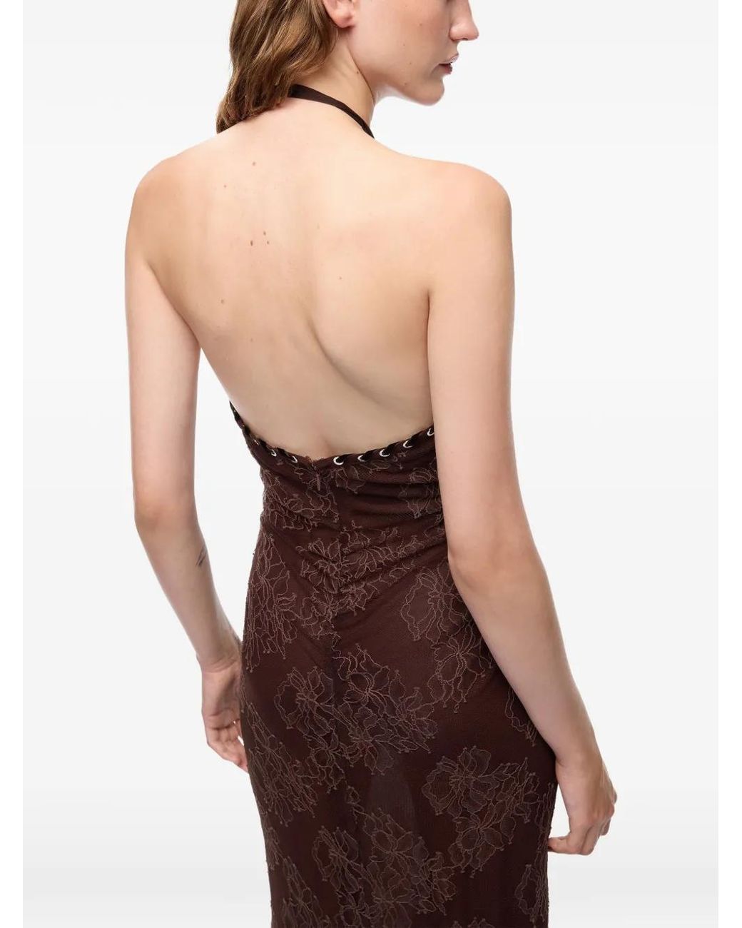 Pinko Brown Mustang Slip Dress