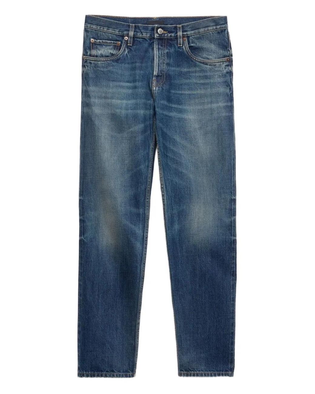 Prada Blue Selvedge Straight-Leg Jeans for men