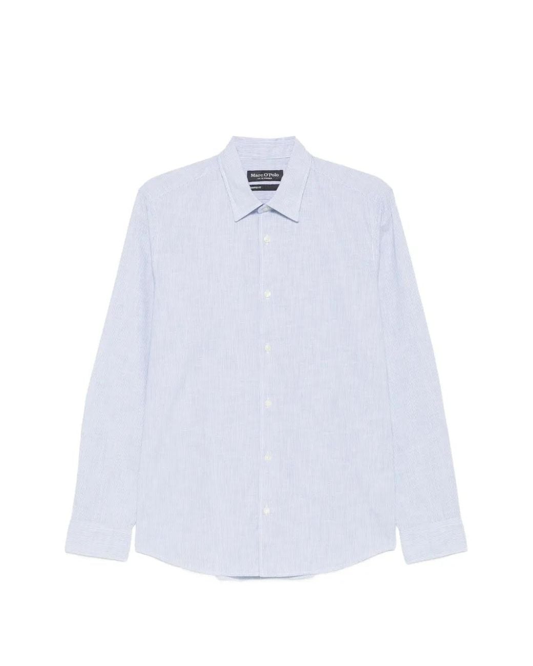 Marc O' Polo White Vertical-Stripe Long-Sleeve Shirt for men