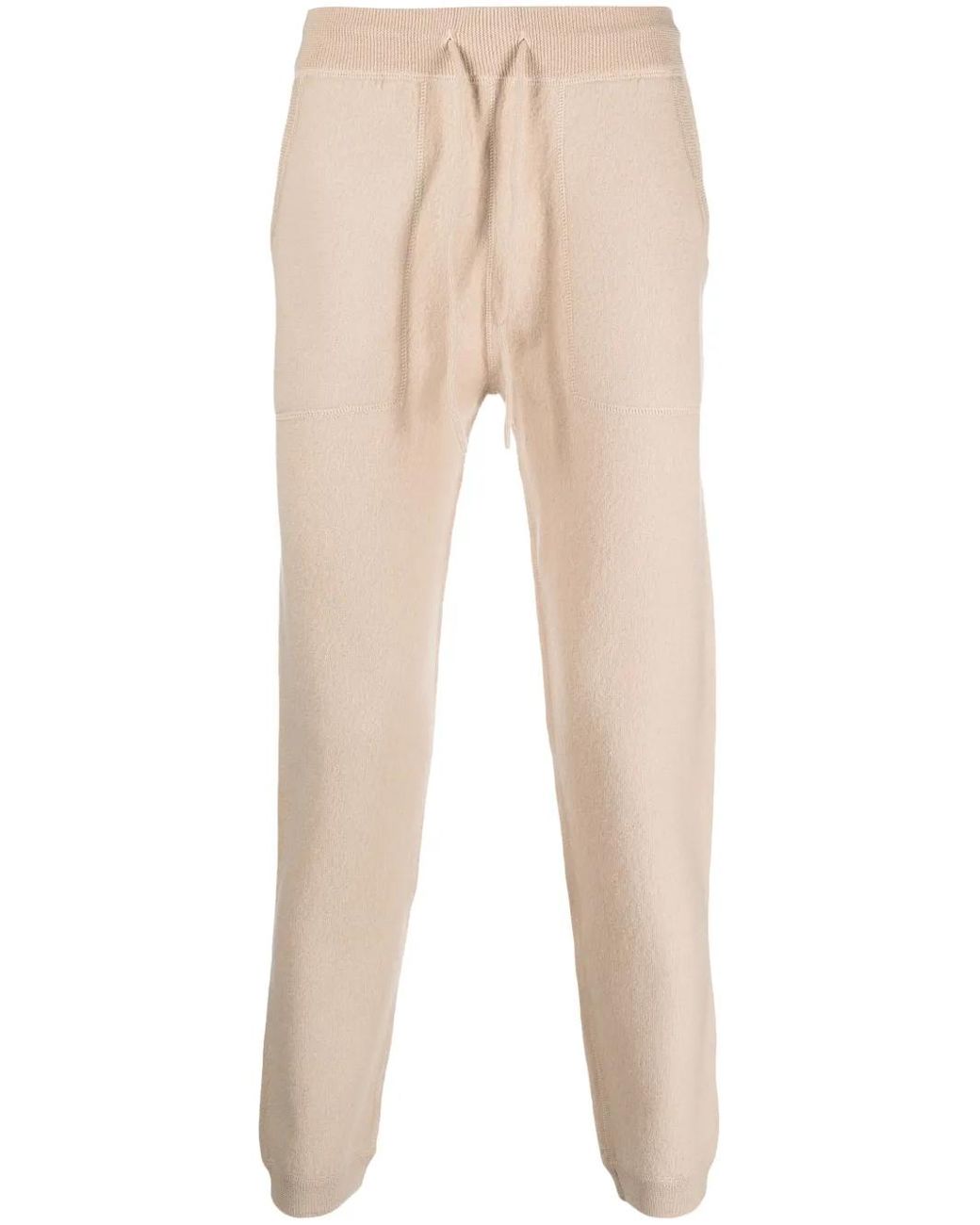 Mc2 Saint Barth Natural Drawstring Wool Track Pant for men