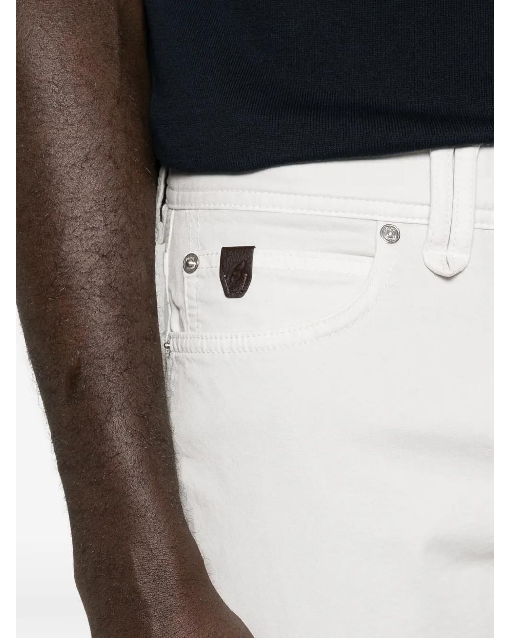 Brioni White Meribel Five-Pocket Jeans for men