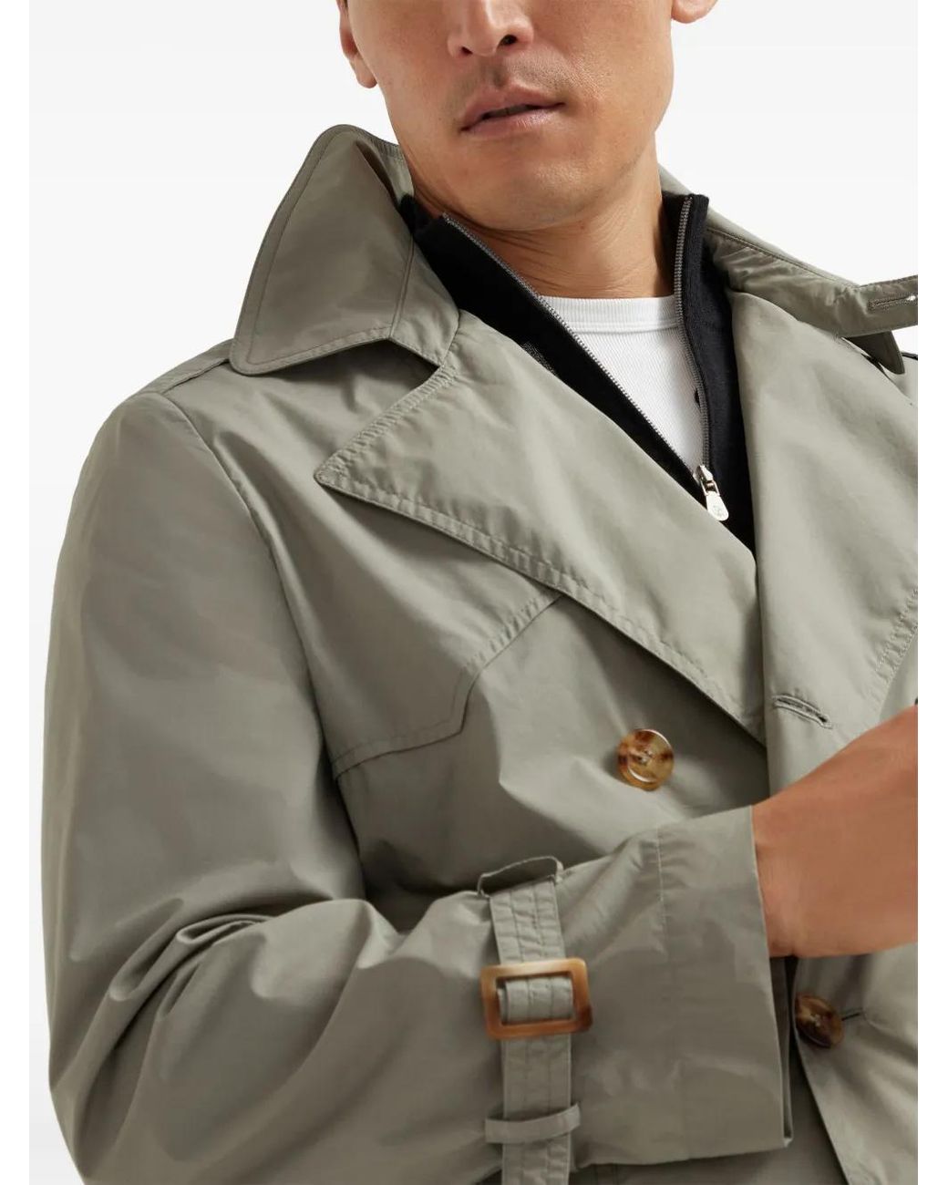 Brunello Cucinelli Gray Raincoat Water Resistant for men
