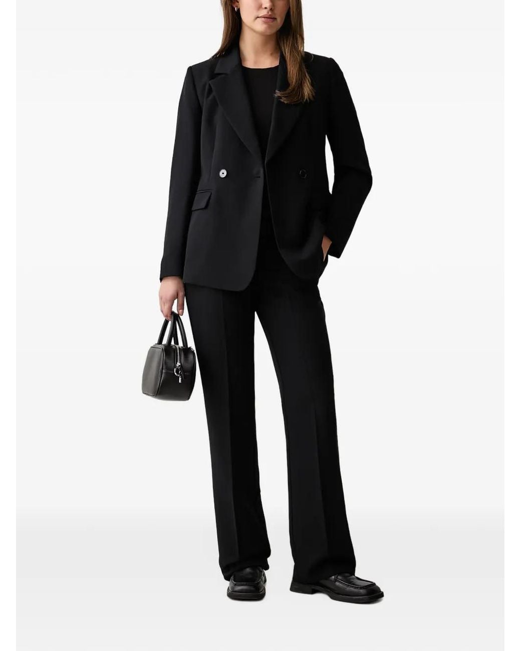 Kaos Black Double-Breasted Peak-Lapels Blazer