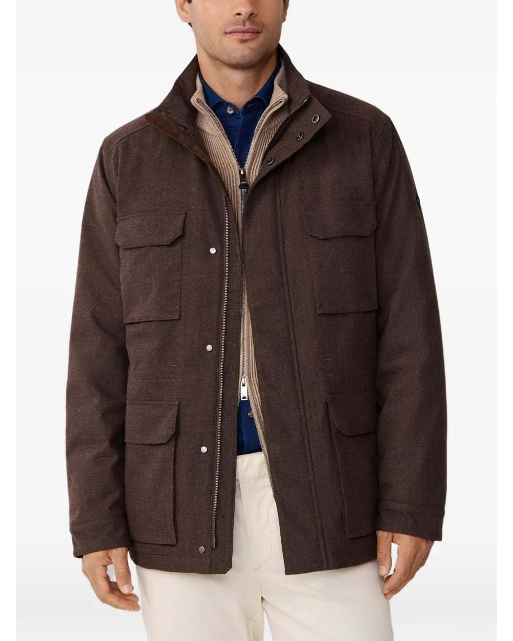 Hackett Brown Herringbone Jacket for men