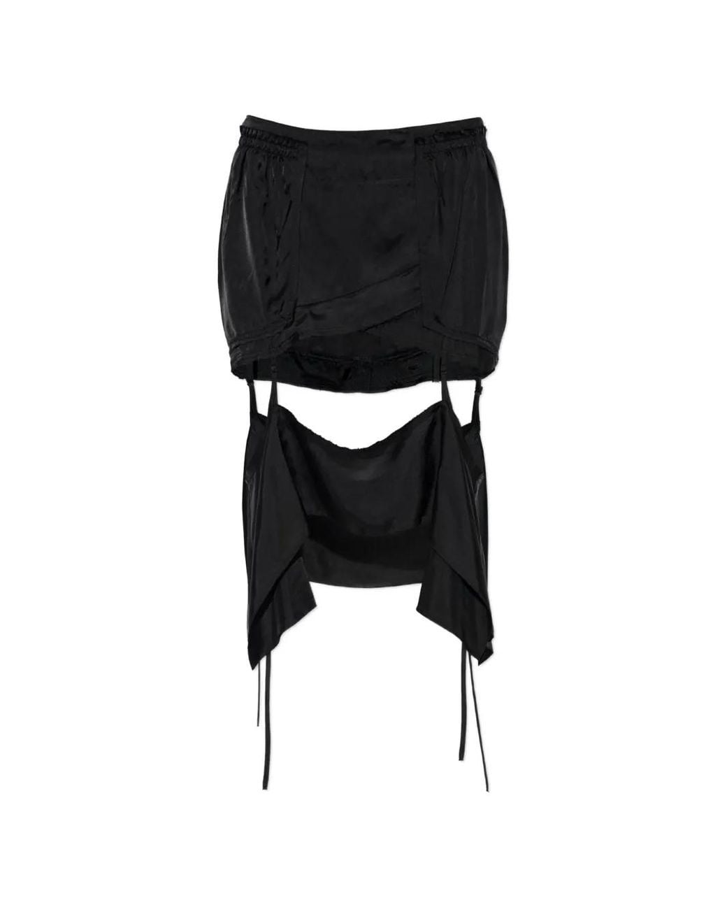 KNWLS Black Beth Layered-Panel Skirt
