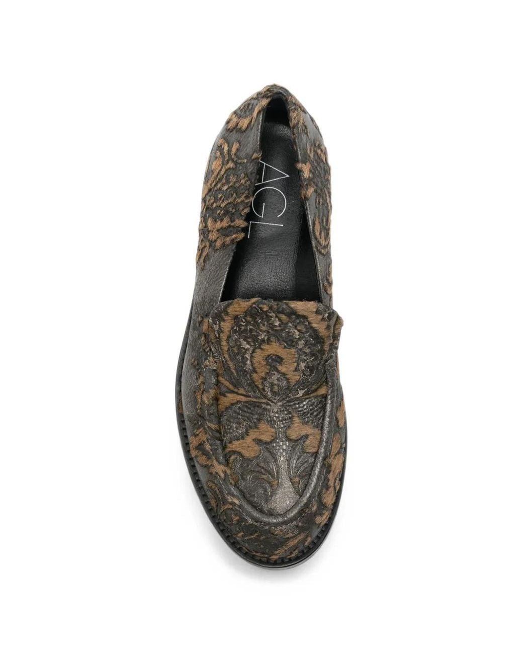 Agl Attilio Giusti Leombruni Gray Zenit Floral-Jacquard Loafers