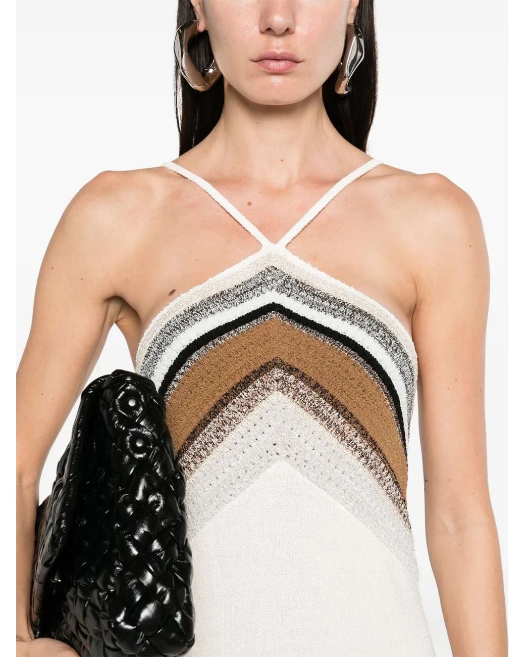 Proenza Schouler White Naomi Chochet-panel Dress - Women's - Wool/viscose/polyamide/acetate