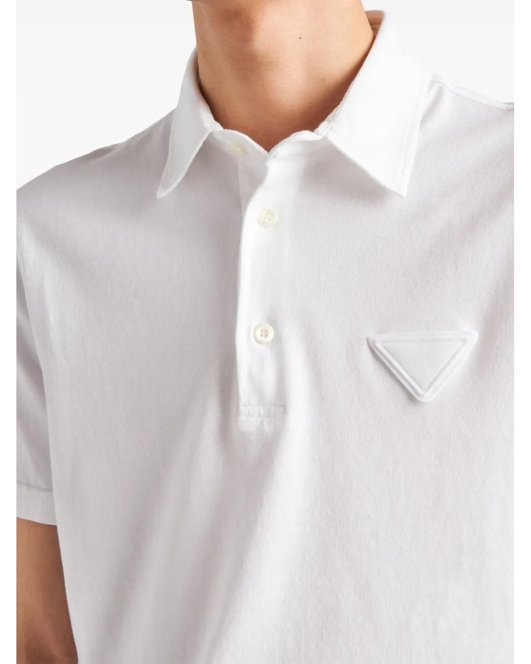 Prada Poloshirt Met Logopatch in het White voor heren