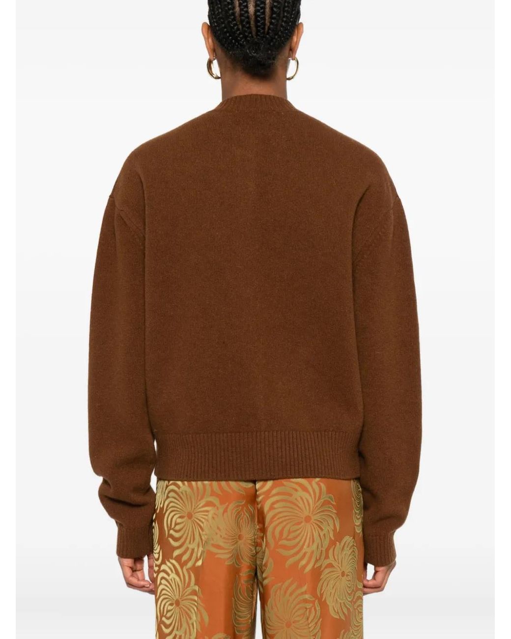 Phisique Du Role Brown Button-Front Wool Cardigan