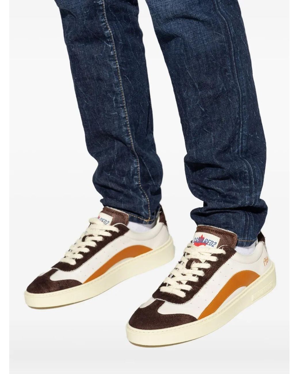 DSquared² White Rider 1964 Leather Sneakers for men