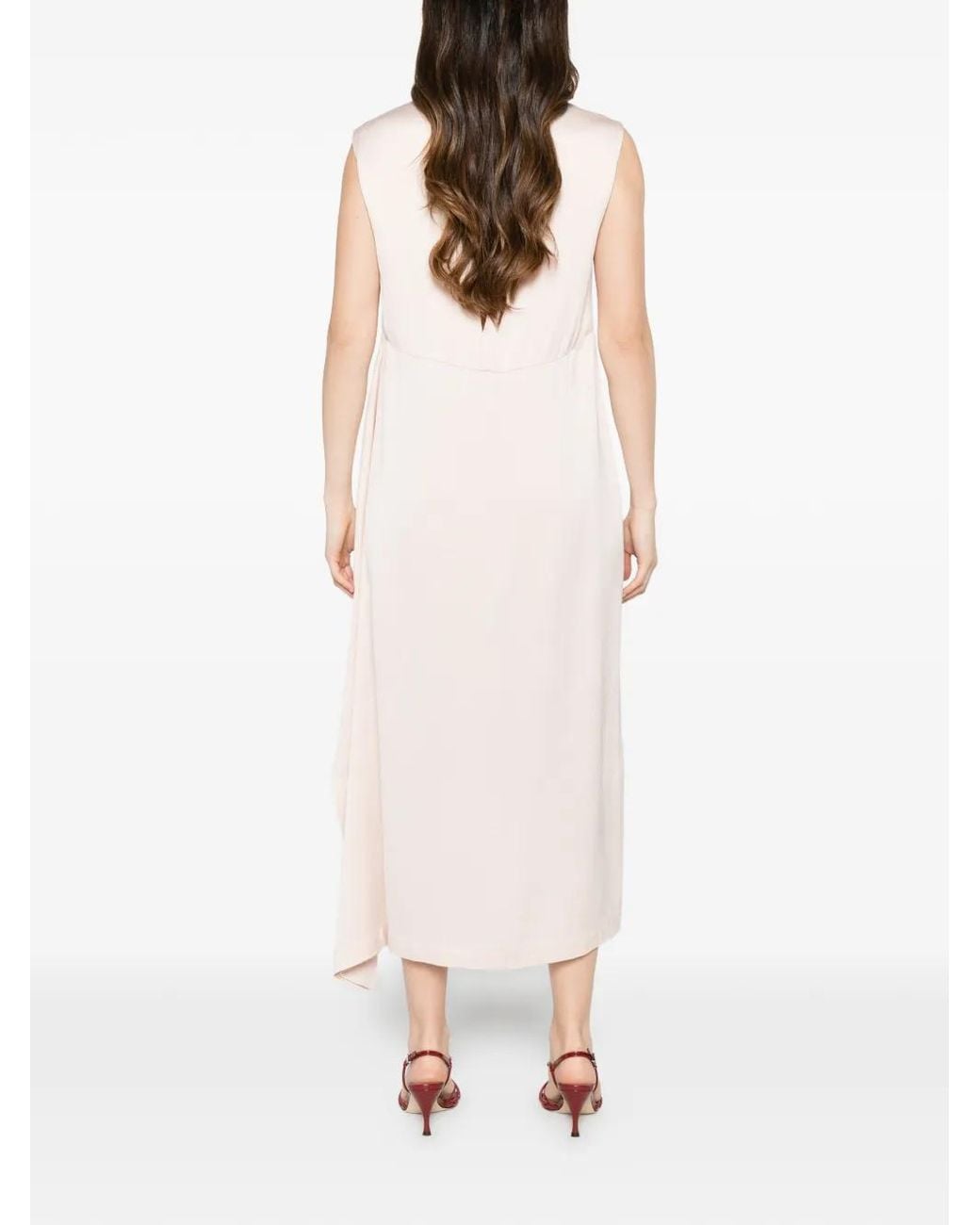 Peserico White Sleeveless Midi Dress