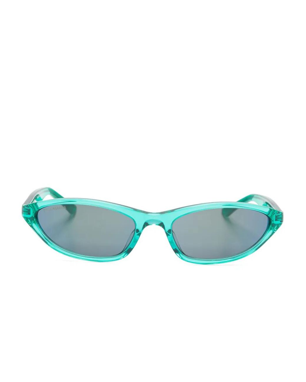 Balenciaga Blue Wraparound-Frame Sunglasses
