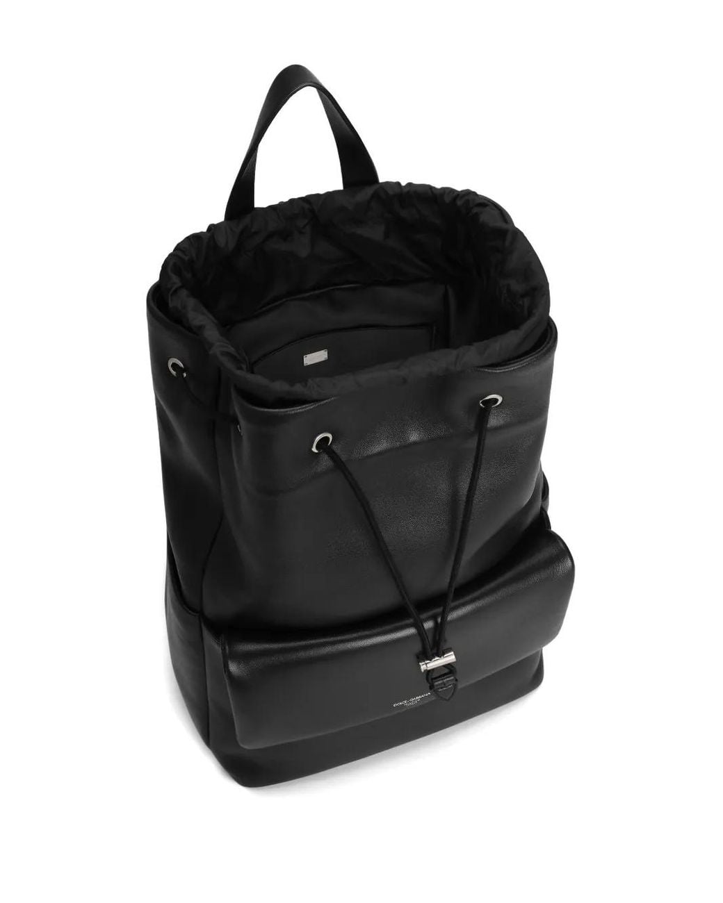 Dolce & Gabbana Black Leather Backpack for men